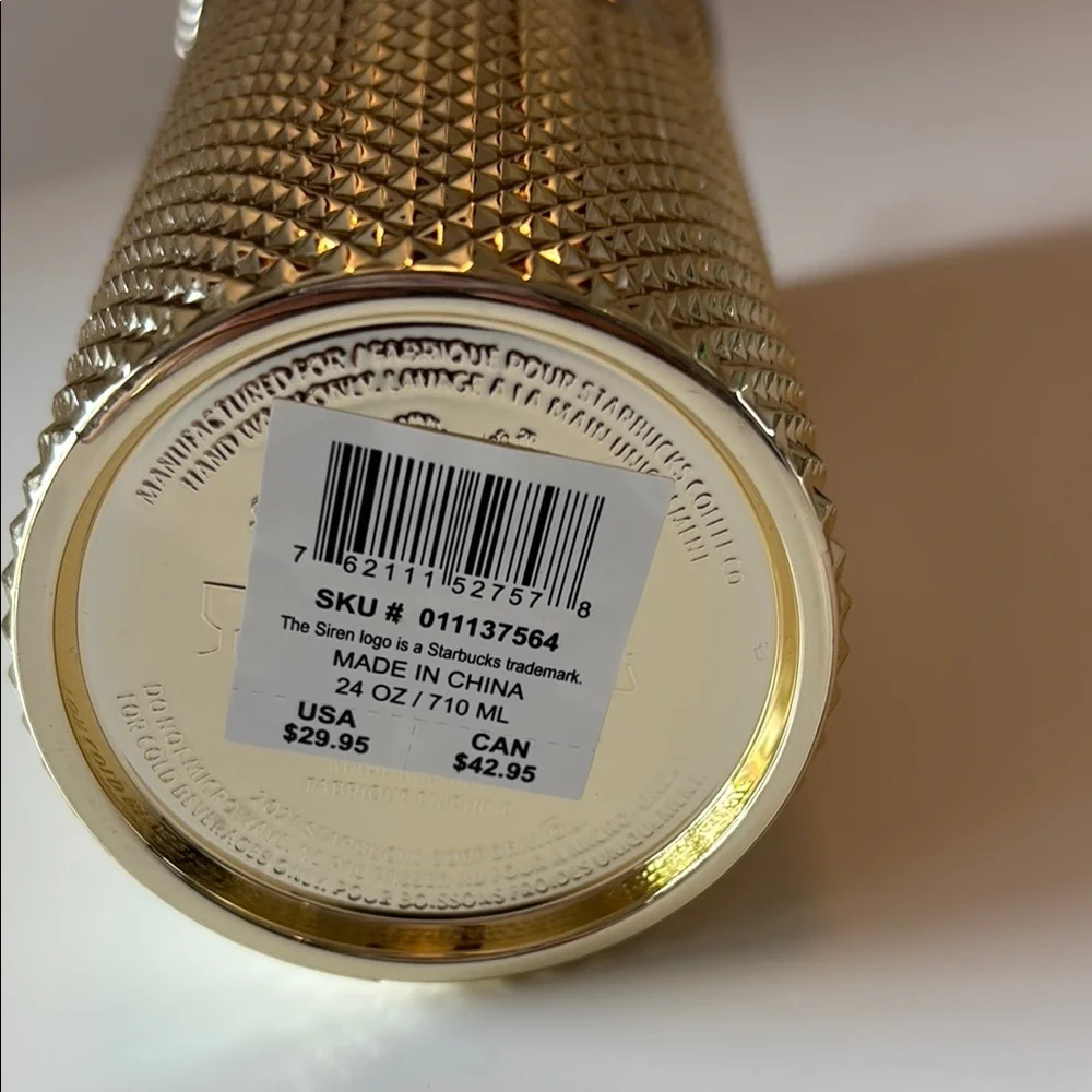 Starbucks Gold Studded Tumbler Accents- NWT - Picture 2 of 5